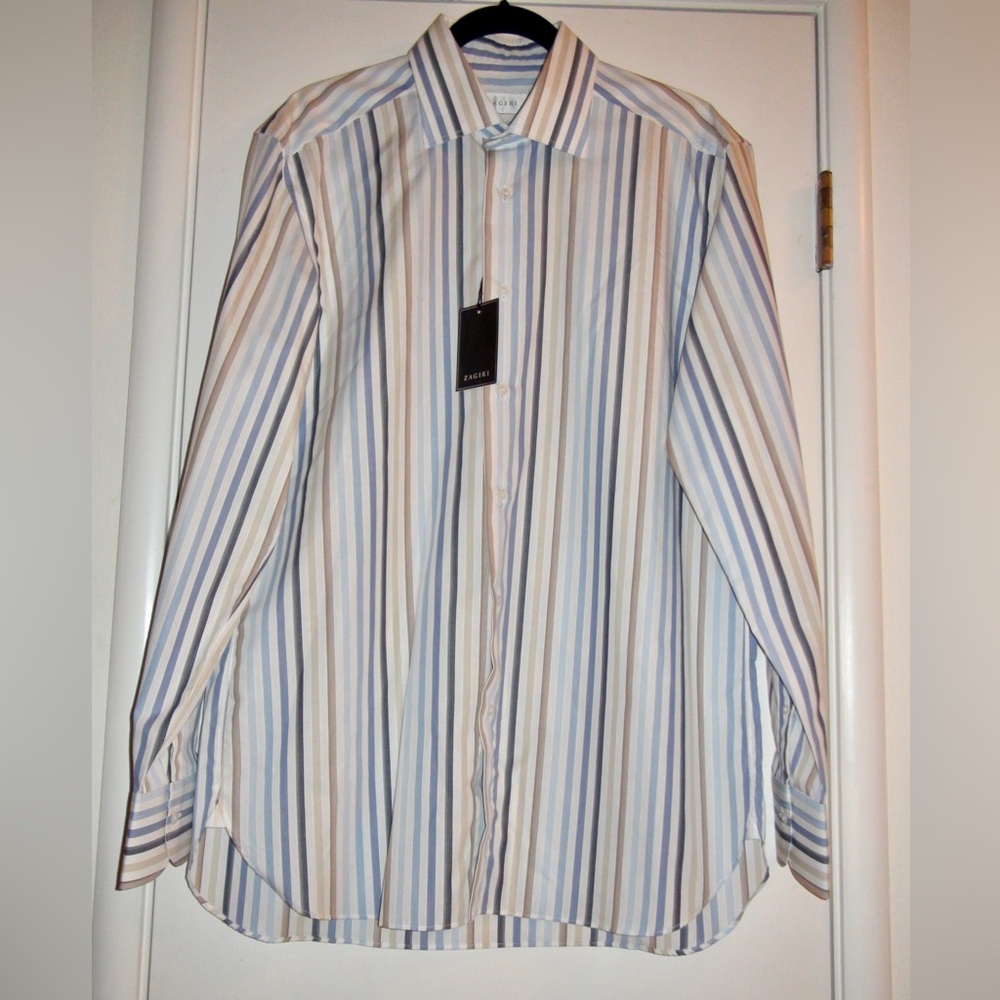Zagiri Stripe Long Sleeve Button Down Dress Shirt